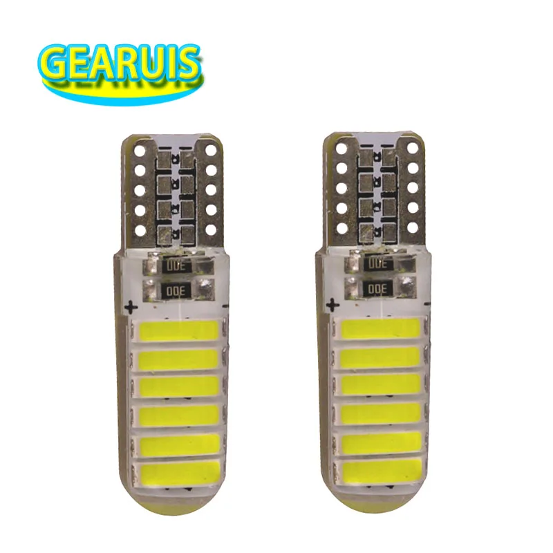 100pcs/lot T10 Silicone 12 SMD 7020 LED 34*12mm 1.2W 7014 194 W5W auto Signal lamp 12V 501 Side Wedge parking bulb for lada | Автомобили и