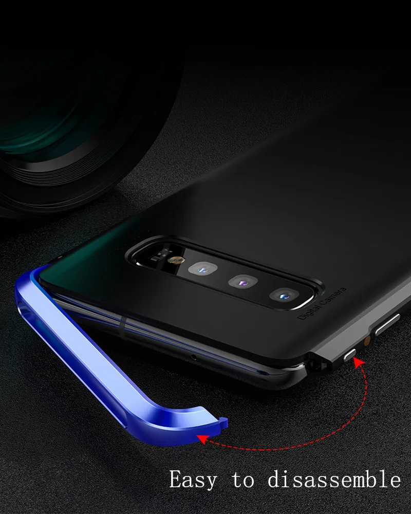 Противоударный металлический чехол-бампер для Samsung Galaxy S10 Plus S9 жесткий