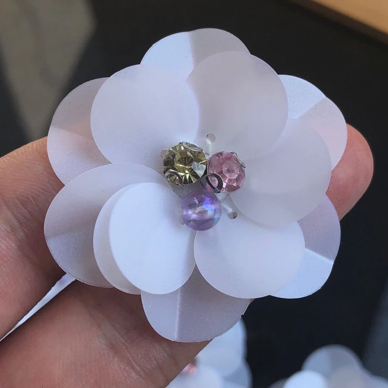 3D патчи ручной работы из бисера и цветов для одежды DIY вышивка блестками бусинами