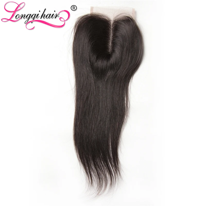 Longqi hair компании малазийские прямые волосы Кружева Закрытие средний//три части 4x4 руки связали Волосы remy человеческие волосы