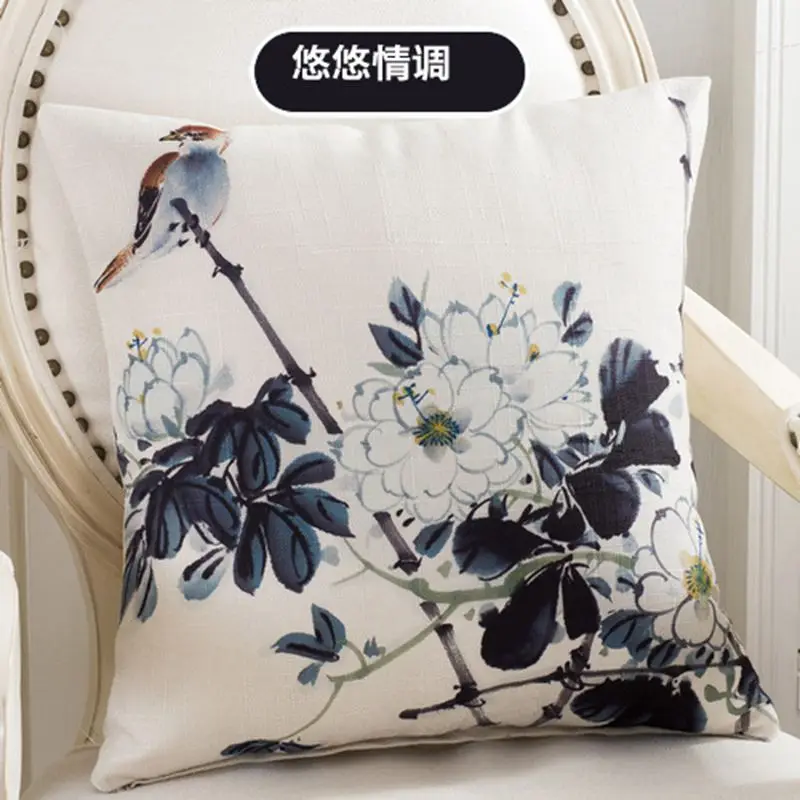 Декоративные Чехлы для подушек с изображением цветов и птиц яркие красочные