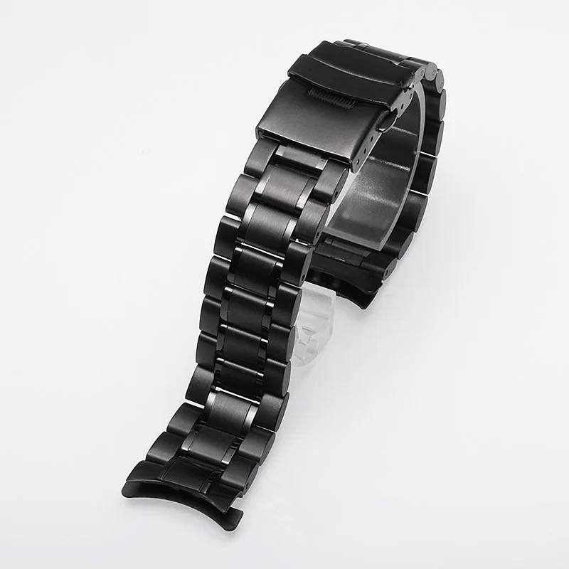 Ремешок из нержавеющей стали с glidelock пряжкой для Casio Seiko citizen мужской ремешок для часов 18 20 22 24 мм - Цвет ремешка: Black-Arc