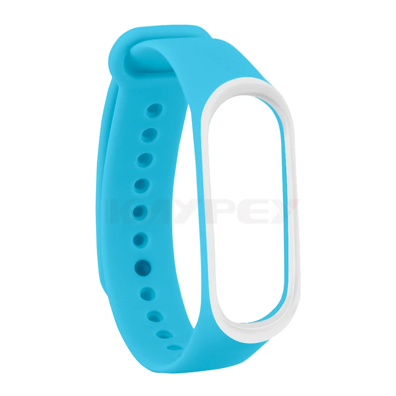 Sky Blue White Мягкий браслет для Xiaomi mi band 4 3 ремешок силиконовый ремешок для mi band 3 Correa умные аксессуары mi band 3 4 ремешок браслет - Цвет: Sky Blue White