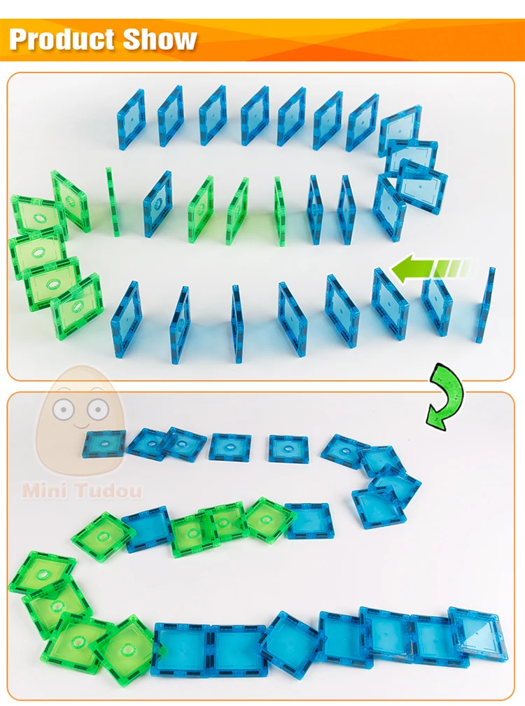 Прозрачные магнитные блоки 24-98PCS Магнитная плитка игра Развивающие игрушки для малыша кирпич