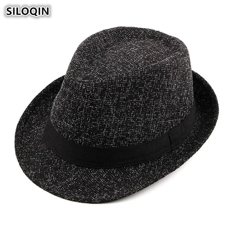 

SILOQIN Unisex Gentry Jazz Hat Simple Trends Retro Men's Fedoras Spring Autumn Snapback Vintage Couple Hats For Men And Women
