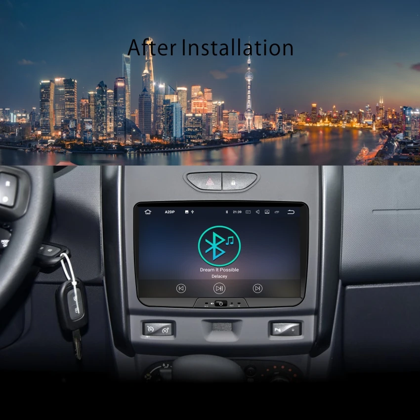 OZGQ радио автомобиль Android 8,1 9,0 система PX30 8 ''в тире мультимедиа для Dacia Lodgy Logan, Duster Sandero Gps видео WIFi навигация