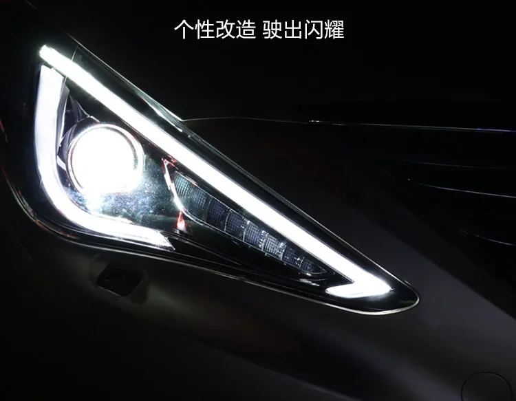 2 шт. jgrt автомобильный стиль светодиодный фары для hyundai Sonata для Sonata Головной фонарь светодиодный объектив двойной луч H7 HID Xenon Биксеноновые линзы