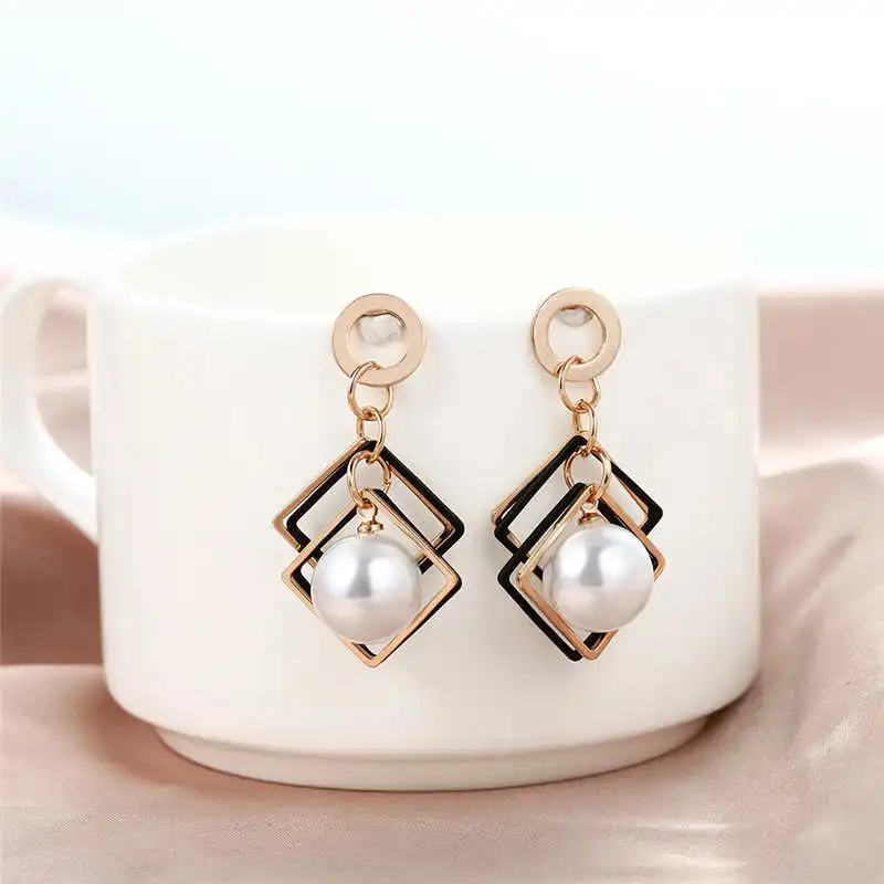 2019 серьги капли в Корейском стиле длинные висюльки золотой и серебряный цвета