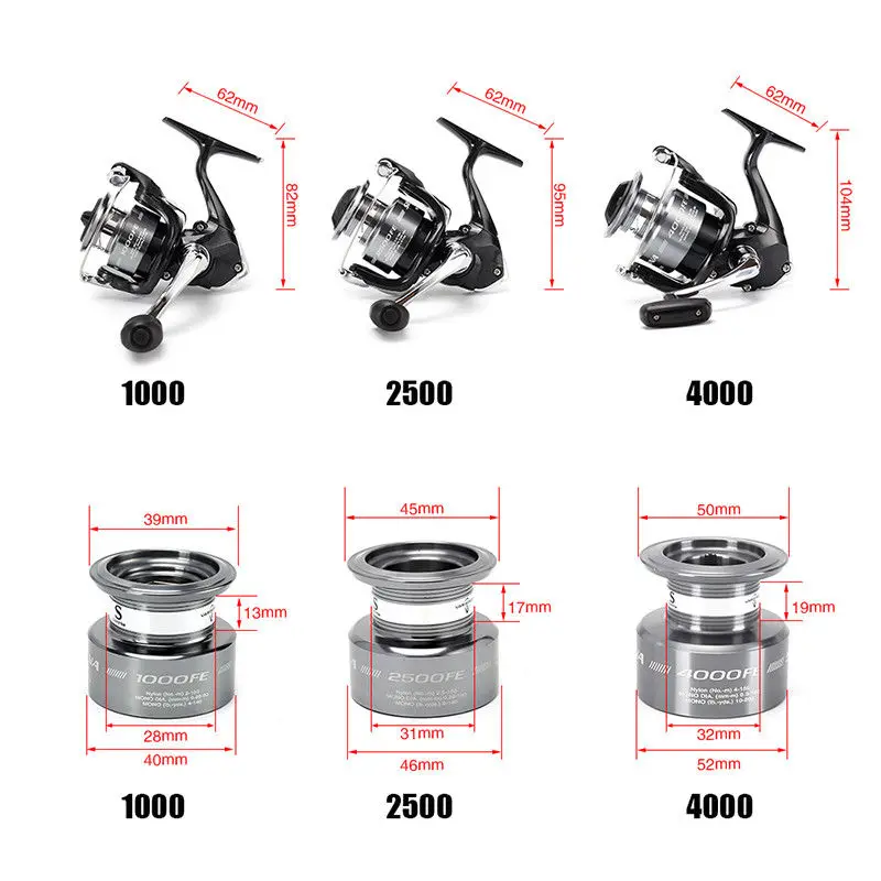 Рыболовная катушка Оригинал Shimano SIENNA FE 1000 2500 4000 спиннинг пресноводный
