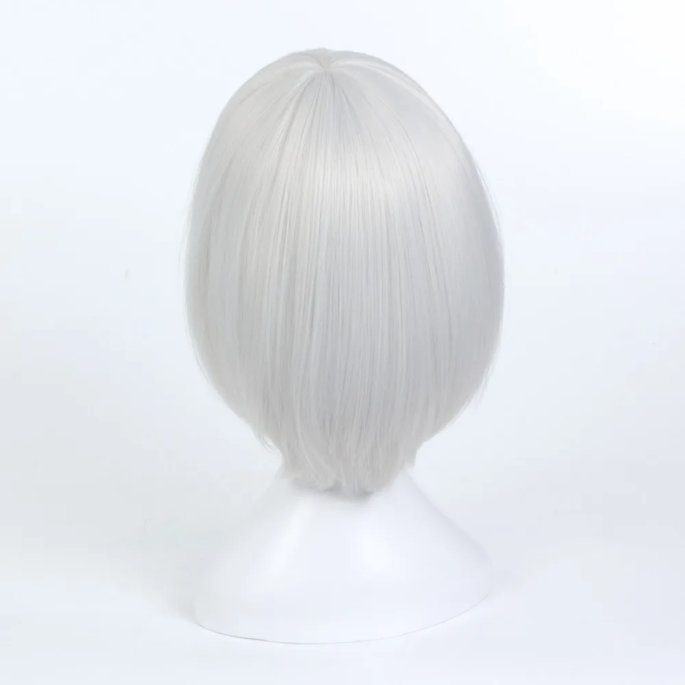 Японская игра NieR:Automata Cosplay Wig YoRHa No.2 Тип B косплей волос короткий белый прямой парик