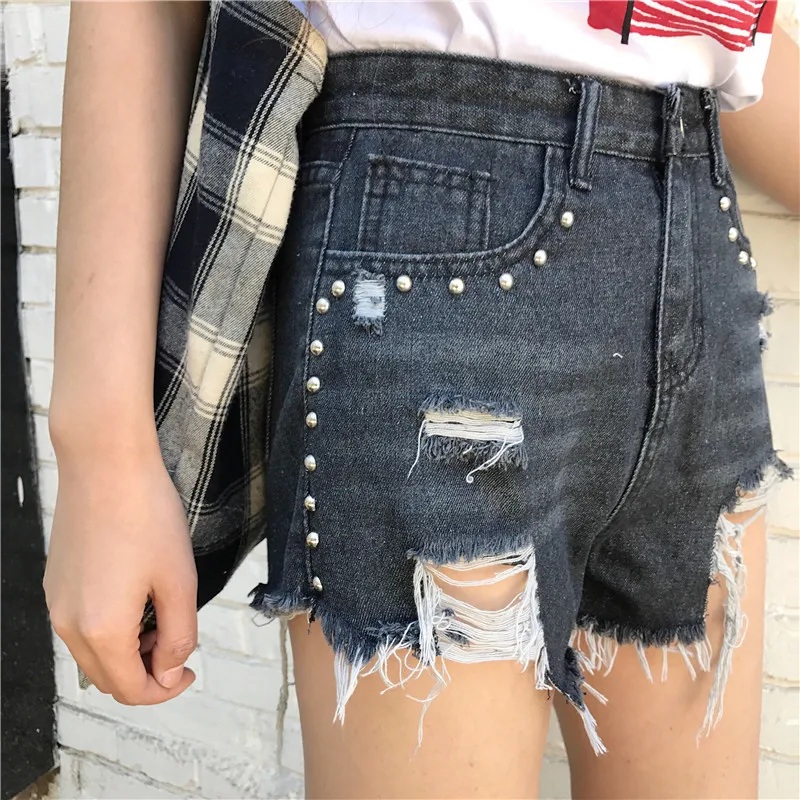 Джинсовые шорты Новое поступление 2017 женские модные брендовые винтажные с