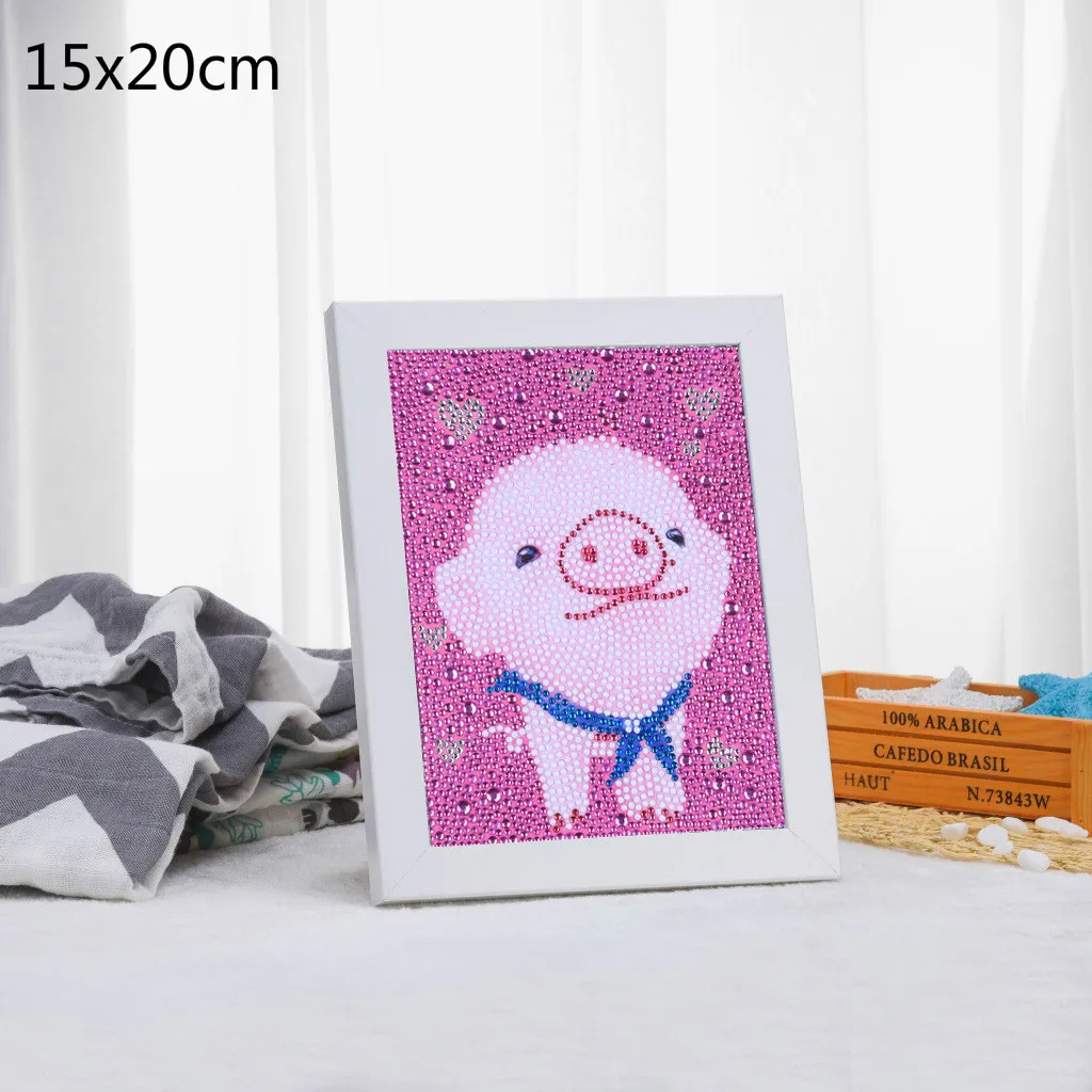 pig 5D DIY Полная Алмазная Картина милые животные алмаз особенной формы вышивка динозавр собака слон для детей игрушка для декорации дома - Цвет: pig