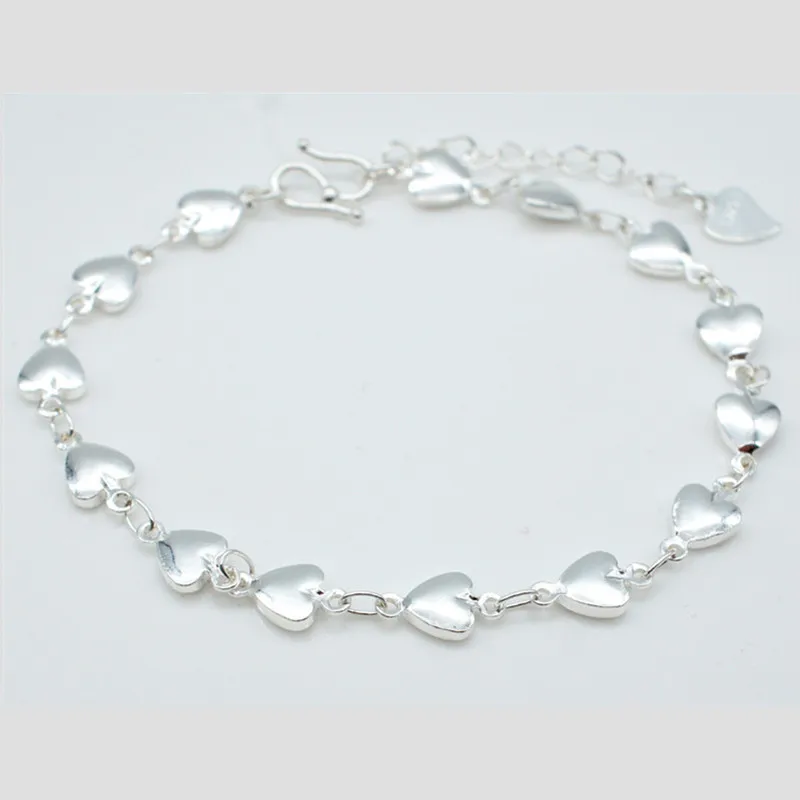 

Everoyal Trendy Lady Heart Bracelets For Women Jewelry Fashion Silver Bracelet for Girls Party Accessories Female Birthday Gift