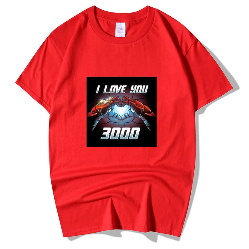 Marvel Movie Avengers 4 Endgame Iron Man Tony Stark I Love You 3000 Times Cotton T Shirt Мужская одежда