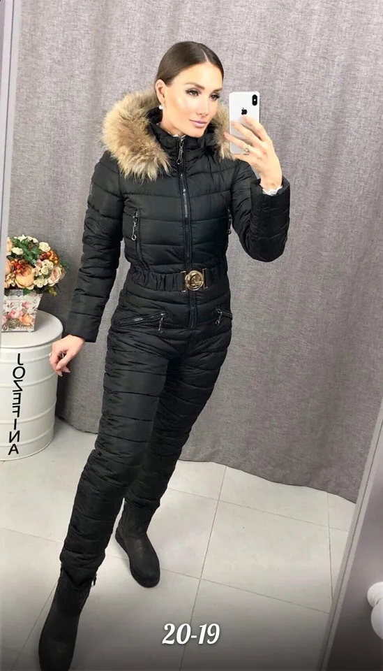 Модное теплое Женское зимнее пальто на молнии, цельный толстый комбинезон с капюшоном, пуховики, куртки с хлопковой подкладкой, женский лыжный костюм G567