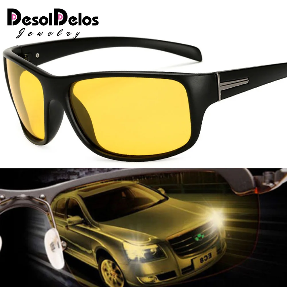 Популярные солнцезащитные очки для вождения, Мужские поляризационные очки ночного видения, солнцезащитные очки, винтажные спортивные очки...