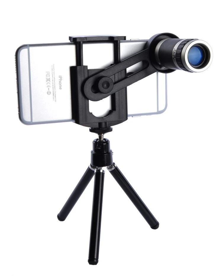 Universal Clips Phone Camera Lentes Kit 8X Zoom Telephoto Lens Telescope Mobile Tripod For HUAWEI P9 P10 PLUS Honor 8 9 mate8 9|telescope mobile|8x