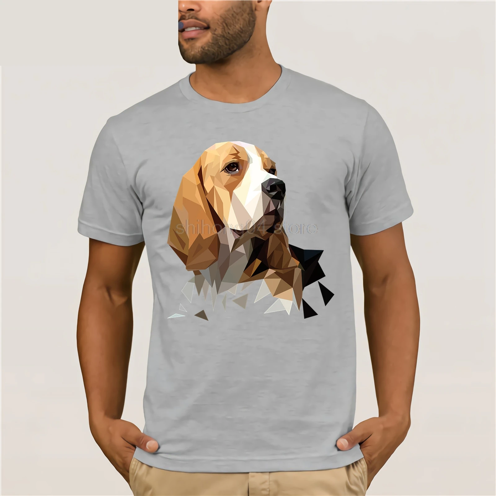Модные футболки размера плюс Beagle с головой собаки Молодежные Органические