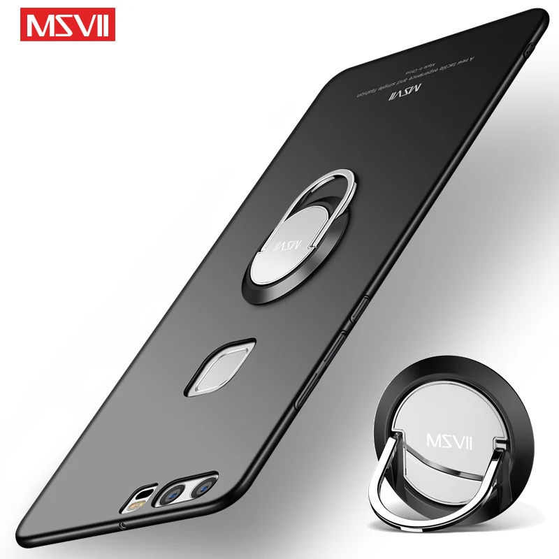 Для Huawei P9 Lite чехол MSVII палец кольцо тонкий матовый для Plus автомобильный держатель