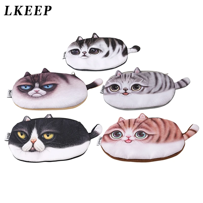 Милые кошельки для девочек держатель монет Kawaii Cat женские Мини мелочей сумка