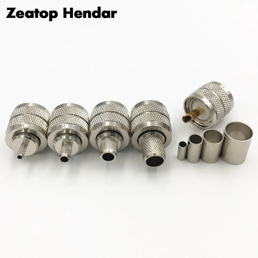 2 шт. латунь UHF PL259 штекер обжимной для RG174 RG316 LMR100/RG58 RG142 LMR195/RG5 RG6 LMR300/RG8 RG213 кабель RF