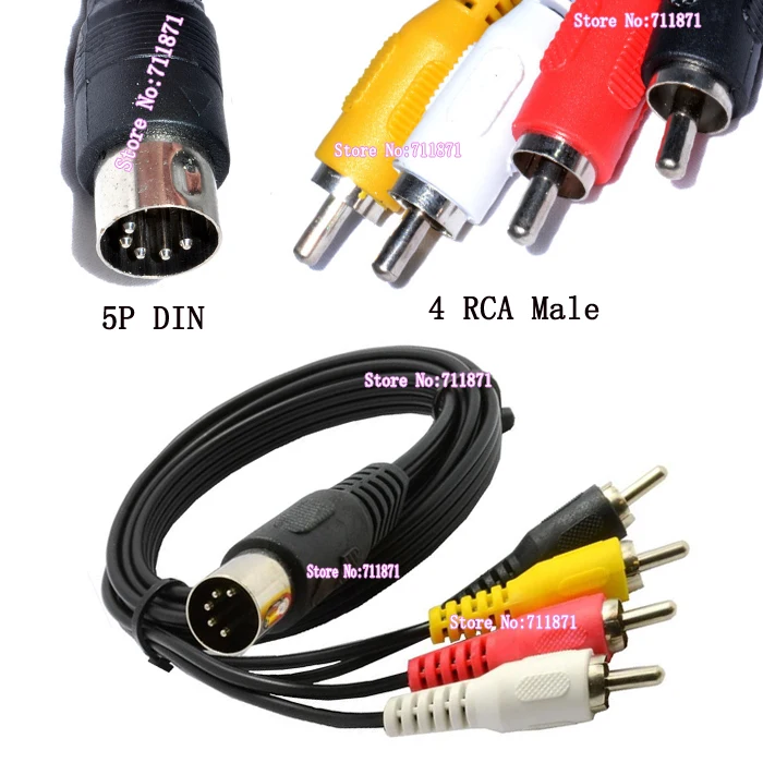 5 P DIN 4 RCA кабель Линия 5Pin Din папа на четыре мужской линейный аудио Pin Мужской штекер