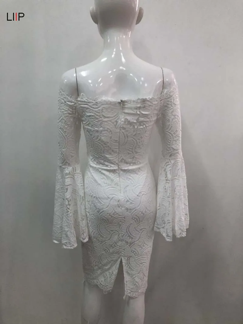 2019 summer sexy lace bodycon dress women party off shoulder long sleeve dresses casual elegant midi vestidos veranoSJ3072 | Женская