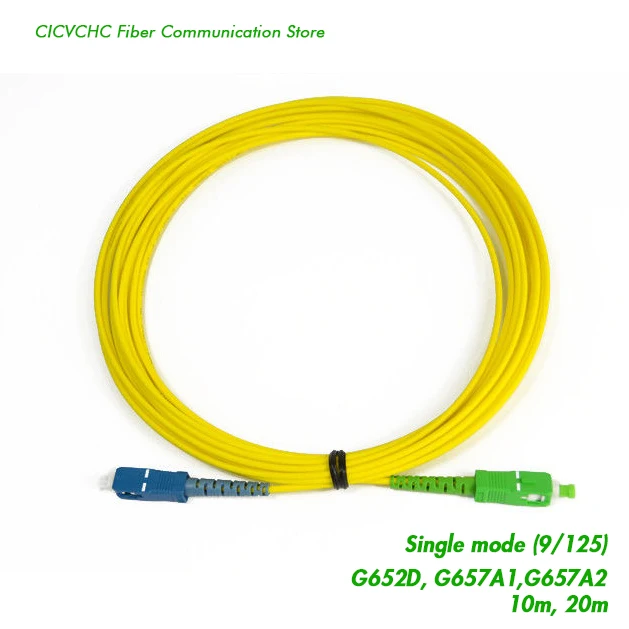 2pcs SC/UPC-SC/APC Fiber Patchcord-SM(9/125) G652D G657A1 or G657A2-10m 20m-3.0mm Cable / Jumper | Мобильные телефоны и