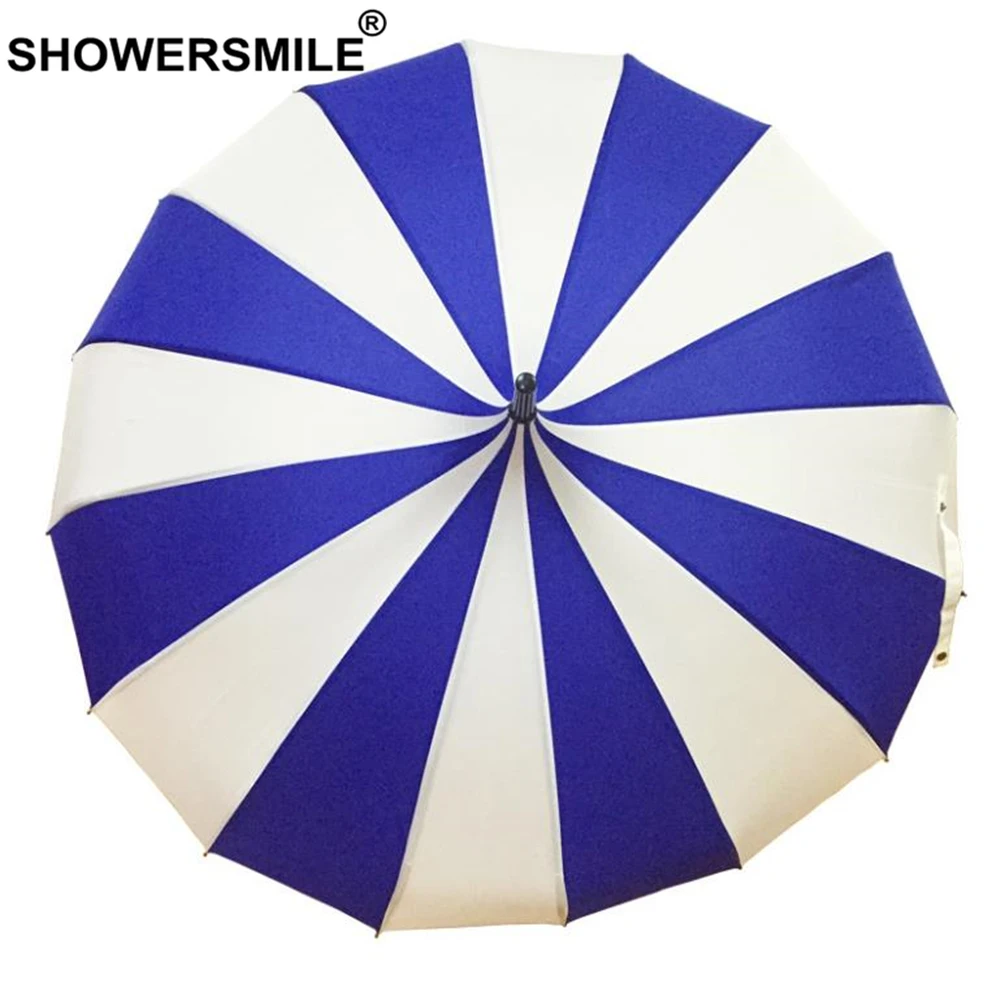 SHOWERSMILE Pagoda Umbrella Women Tower Long-handle Parasol Sun Rain Striped Black White Hanging Parapluie | Дом и сад
