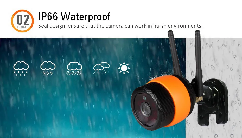 720 P/1080 P Беспроводной открытый пуля IP Камера Водонепроницаемый WI-FI видеонаблюдения камера IRCUT флеш-карты памяти TF 32 Гб приложение Yoosee двойная антенна