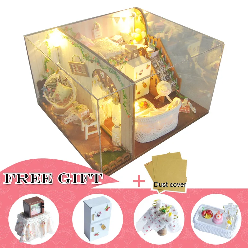 Cutebee кукольный дом мебель миниатюрный кукольный домик DIY миниатюрный дом комната коробка театр игрушки для детей DIY кукольный домик TD11 - Цвет: TD10-C