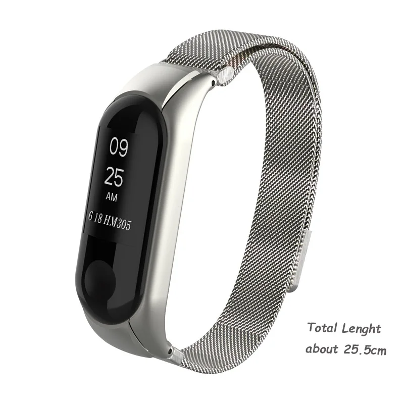 LETSGR браслет сменный ремешок для Xiaomi mi Band 3 Нержавеющая сталь lanese магнит Correa Xiao |