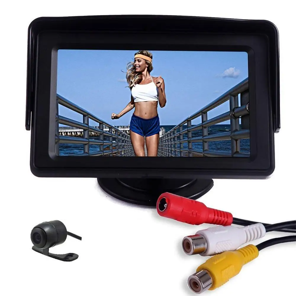 Запасная камера в комплекте! Цветной антибликовый ЖК дисплей TFT HD 4 3 дюйма 16:9 2