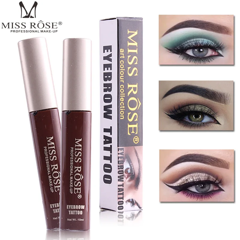 Бренд MISS ROSE водонепроницаемый жидкий гель для бровей из хны пигменты черный