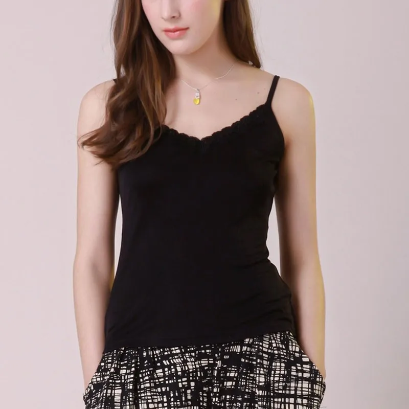 Women Silk Camis 100% Pure Silk Knit Womens Lacy V Neck Camisole Tank Top Bottoming Shirt Size M L XL XXL