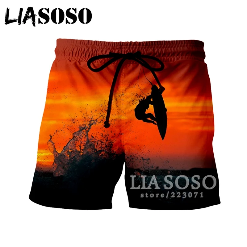 Мужские и женские шорты LIASOSO пляжные с 3D принтом для занятий экстремальными