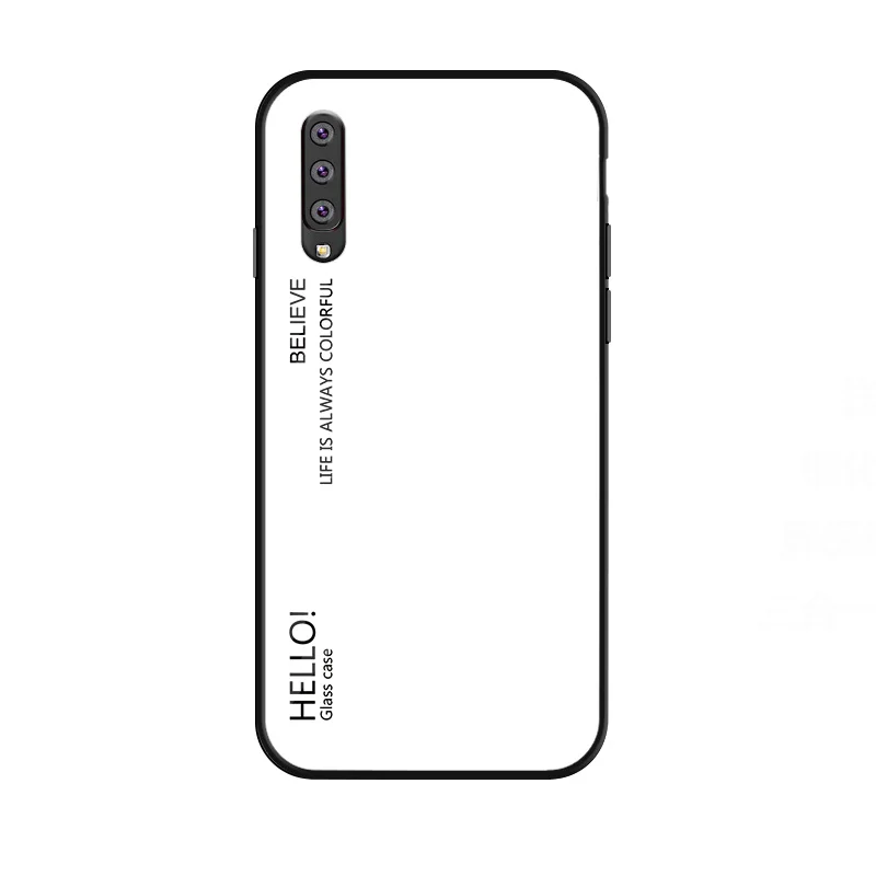 2 Для samsung Galaxy A50 чехол Мраморное зерно закаленное стекло градиент защитный чехол на заднюю панель для samsung A10 A20 A30 A40 A60 A70 - Цвет: 2