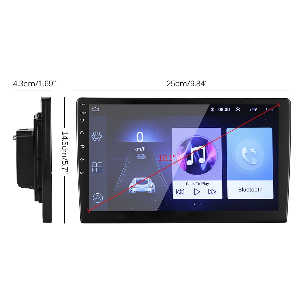 10 дюймов ультра тонкий Android 1080 P двойная 2Din Сенсорный экран Quad-Core автомобильный стерео радио-зеркальная связь с рулевого колеса Управление