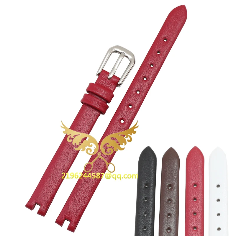 

Fashion Leather Watch Straps Black Brown Red White 8mm 10mm12mm Durable Universal Leather Watch Band Bracelet Gold Silver Buckle