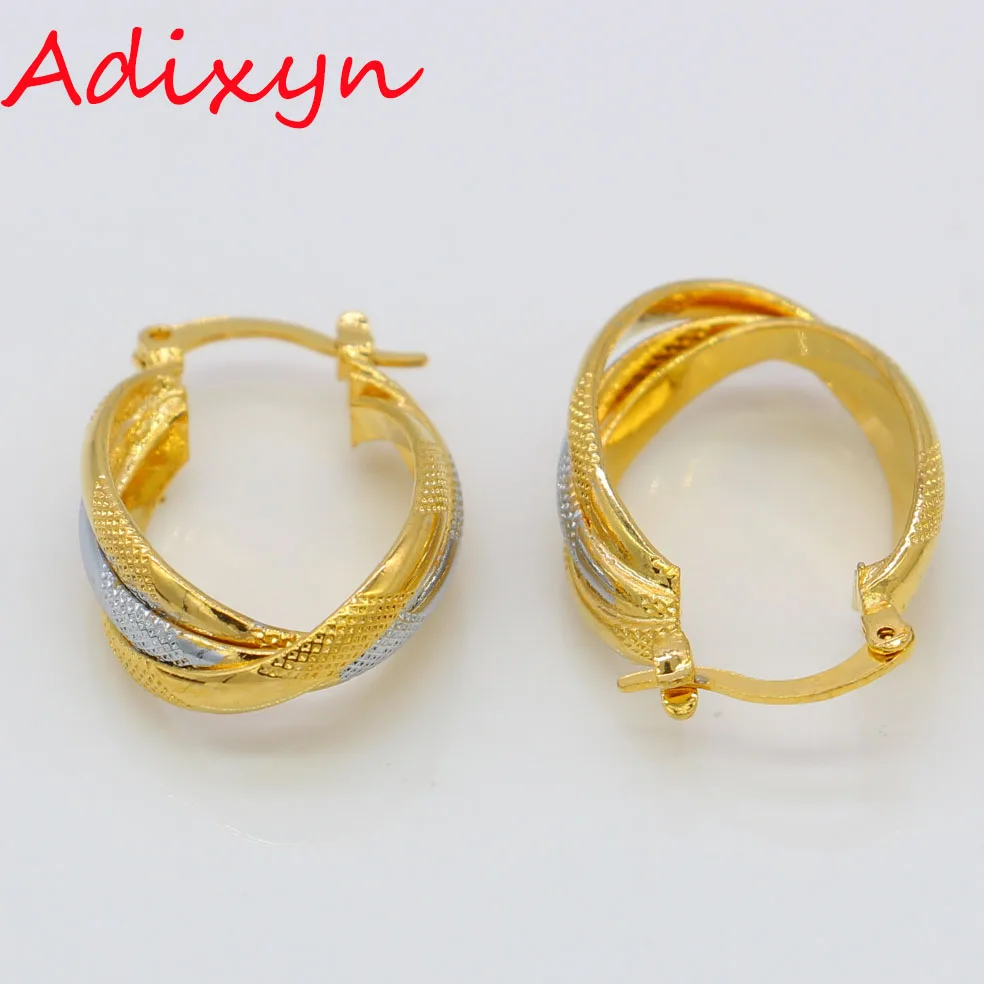 Adixyn оптом смешанные светло Золотые/Серебристые серьги кольца для женщин/девушек