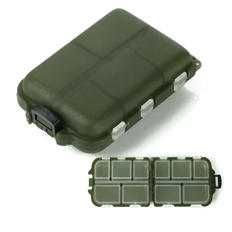 1pcs Mini Fishing Tackle Box 10 Compartments for Small Clear Plastic Waterproof Hooks Lures Baits Accessories | Спорт и развлечения