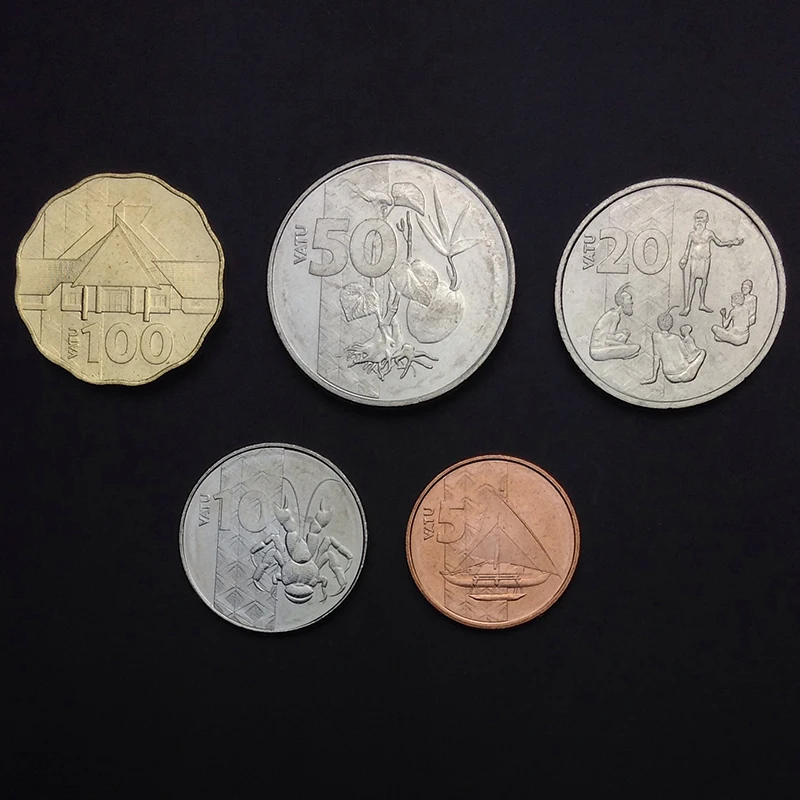 Вануату 5 шт./компл. UNC оригинальная монета не распространяется