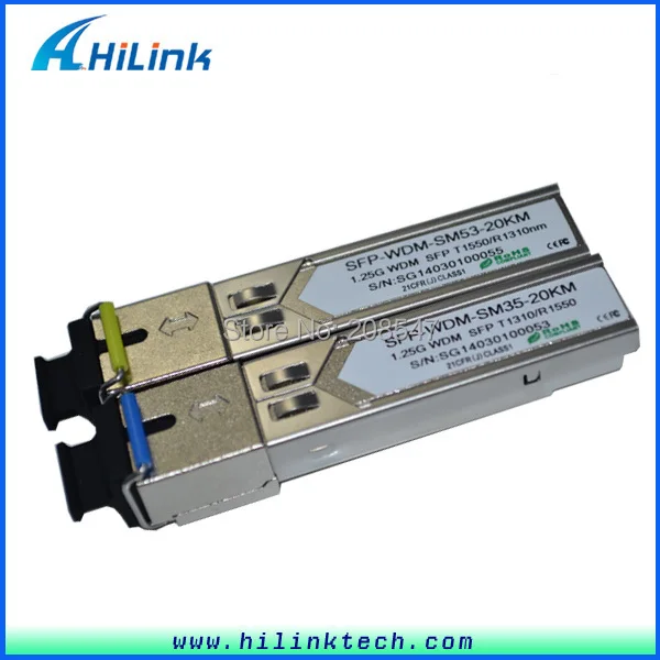 Волокно WDM SFP модуль 1.25 г биди 20 км LC / SC разъем хорошая цена горячая распродажа |