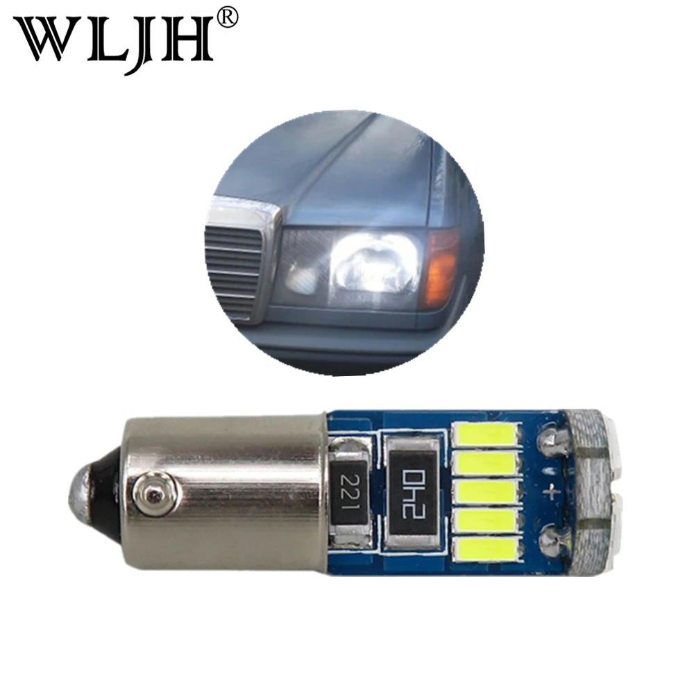 WLJH 2x без полярности Canbus безошибочный Ba9s Светодиодный фонарь 3 Вт 15 4014SMD 12 в