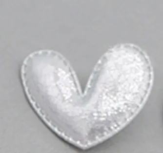 silver 50 шт./лот 4,3*3,6 см Pu Сердце Мягкий аппликации для DIY ручной работы Детские аксессуары для волос подарок украшения Аксессуары - Цвет: silver