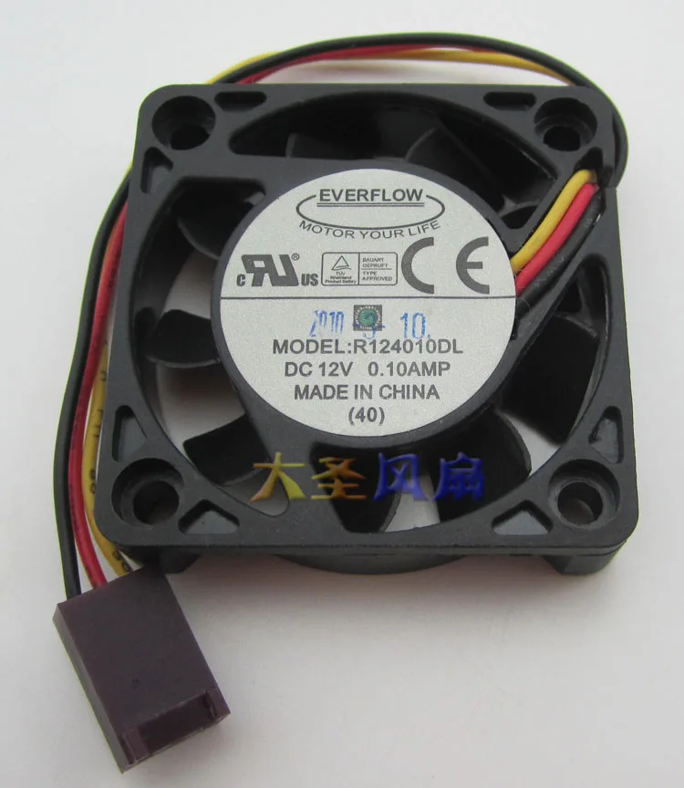 Бесплатная доставка Для EVERFLOW R124010DL DC 12 В 0.10AMP 3-проводной 3-контактный разъем 60 мм