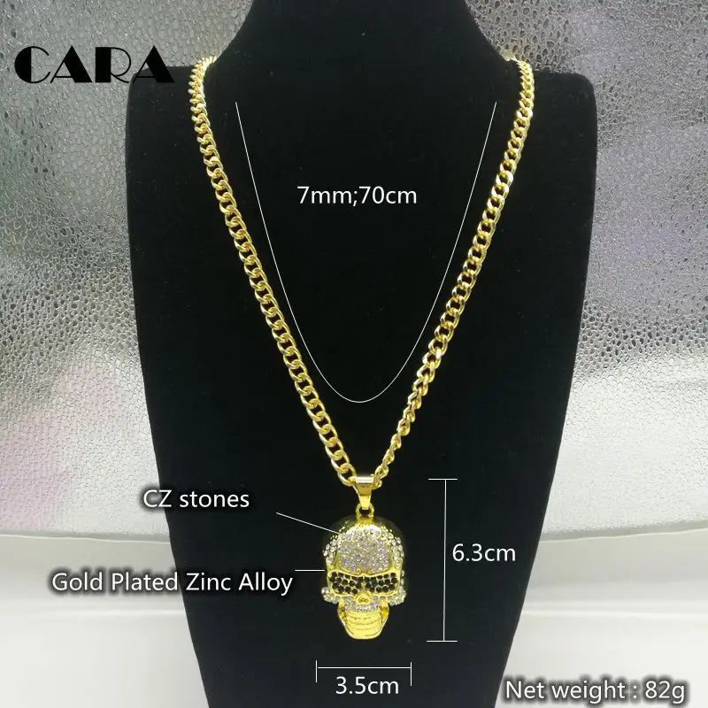 Ожерелье мужское из цинкового сплава с подвеской в виде черепа | Украшения и