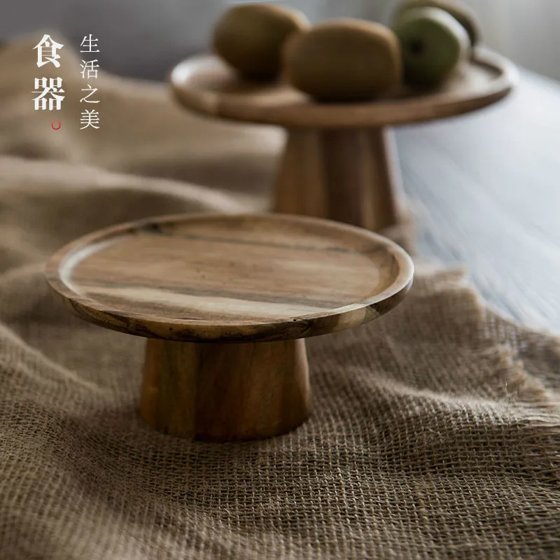 Высокое твердое дерево торт лоток творческая Фруктовая тарелка деревянный