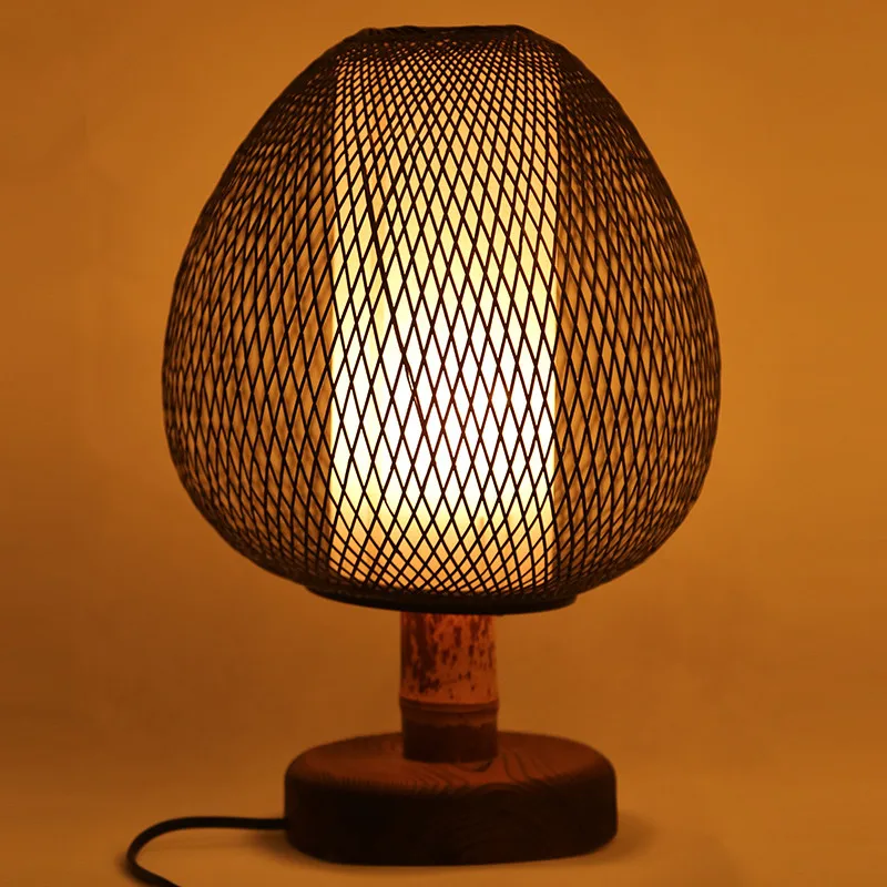 

Modern Vintage Bamboo Book Light for Reading Lamp Wood base Portable for bedside hotel Bedroom Table Lamp Japanese Lamp Decor
