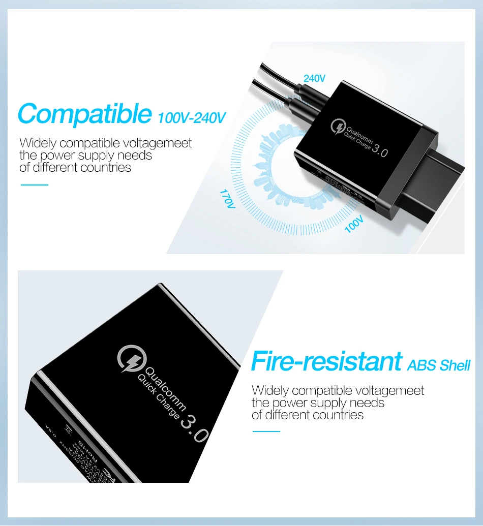 RAXFLY 30 Вт USB Зарядное устройство быстрой зарядки 3,0 для samsung S9 S8 плюс двойной Порты телефон Зарядное устройство для iPhone huawei адаптер быстрой зарядки